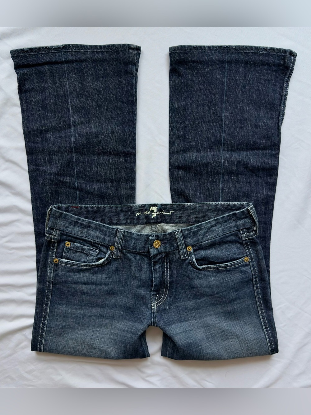 vintage 7 for all mankind Y2K "A" pocket low rise flare jeans